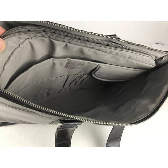 Denali Womens Brown Leather Inner Dividers Pockets Double Handles Laptop‎ Bag - Picture 6 of 10